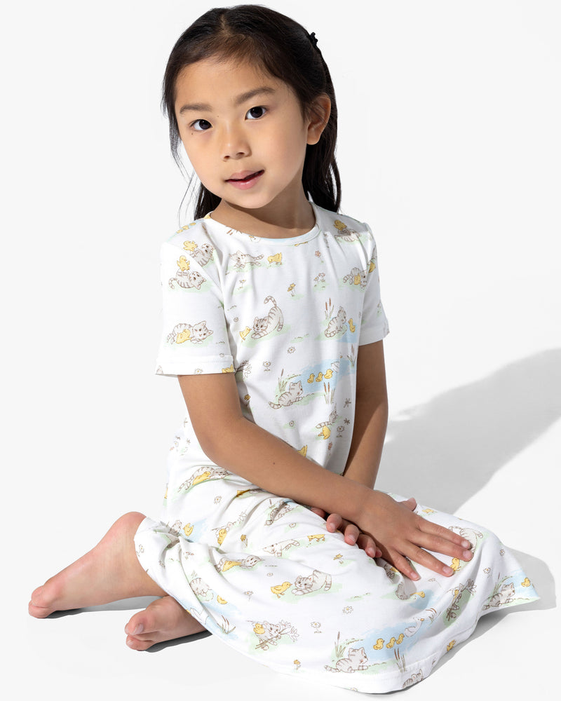 Tiny Tails Tales Bamboo Girls' Short Sleeve Dress