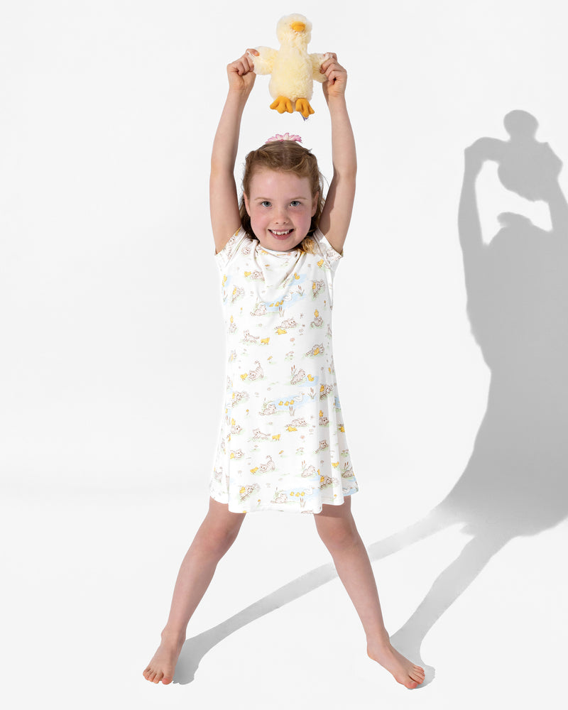 Tiny Tails Tales Bamboo Girls' Short Sleeve Dress