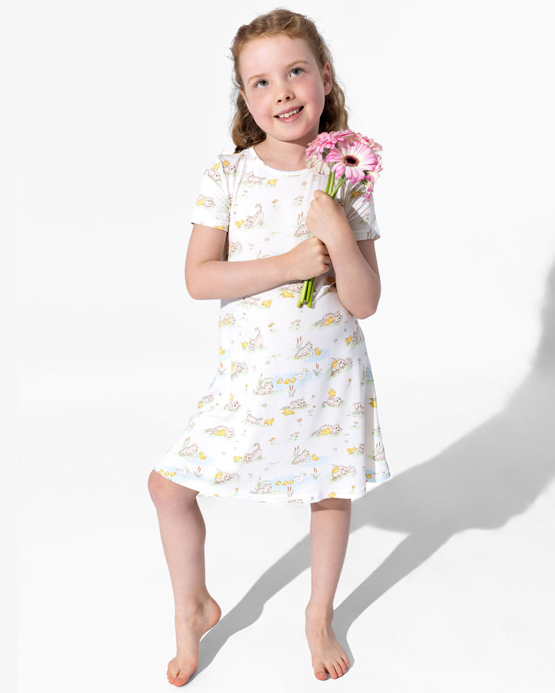 Tiny Tails Tales Bamboo Girls' Short Sleeve Dress