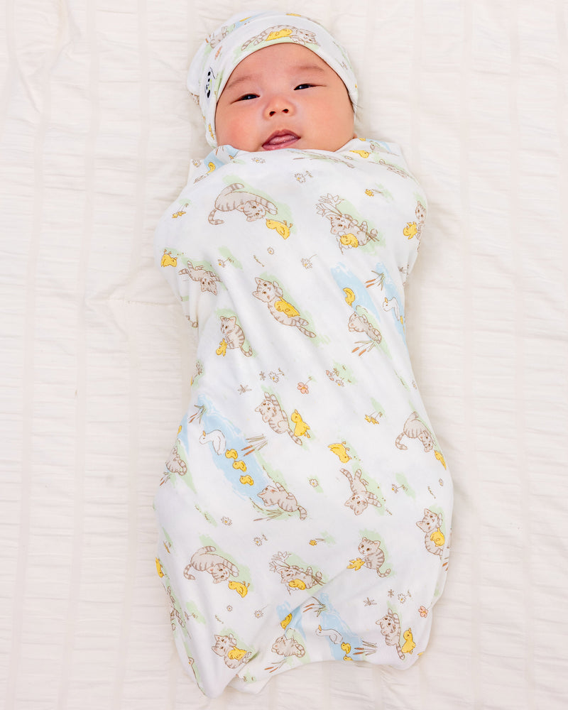 Tiny Tails Tales Bamboo Swaddle & Beanie Set