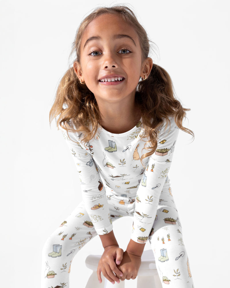 Bunny Garden Bamboo Kids Pajamas