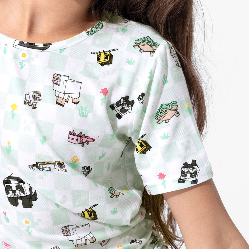 Minecraft Sleep Repeat Bamboo Kids Pajama Short Set
