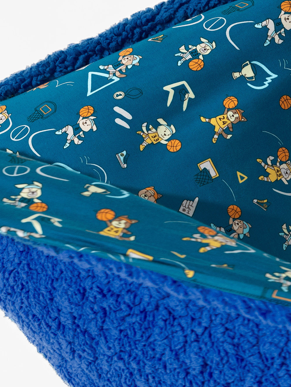Basketball Pups Bamboo Sherpa Blanket