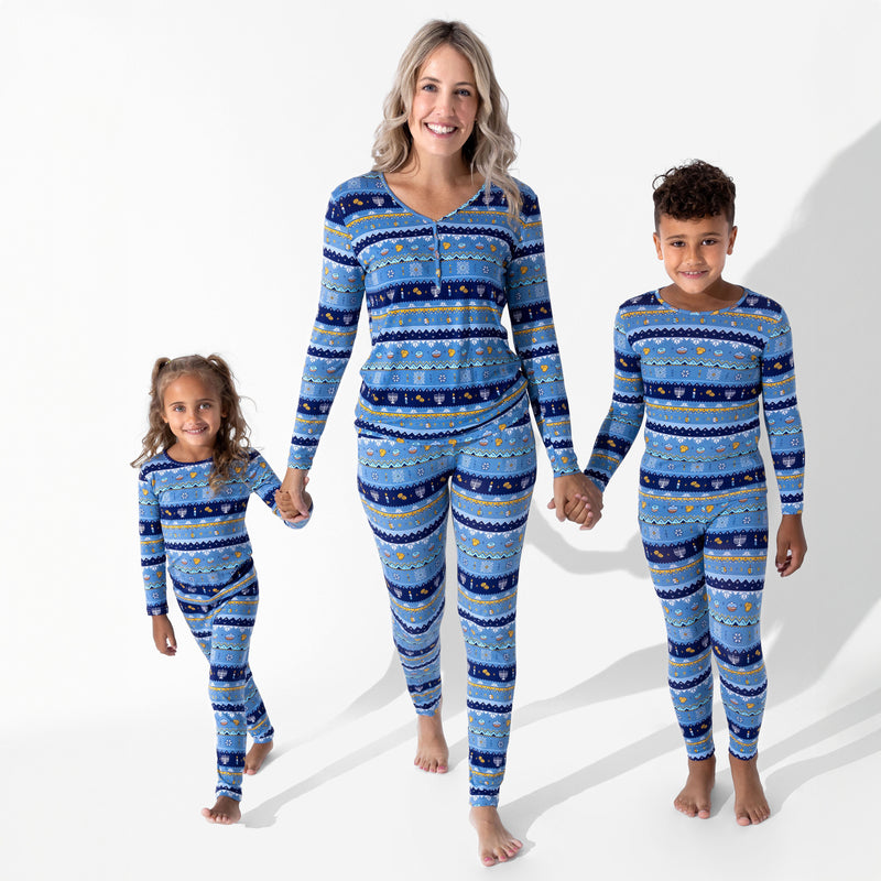 Hanukkah Fair Isle Bamboo Women's Pajama Set