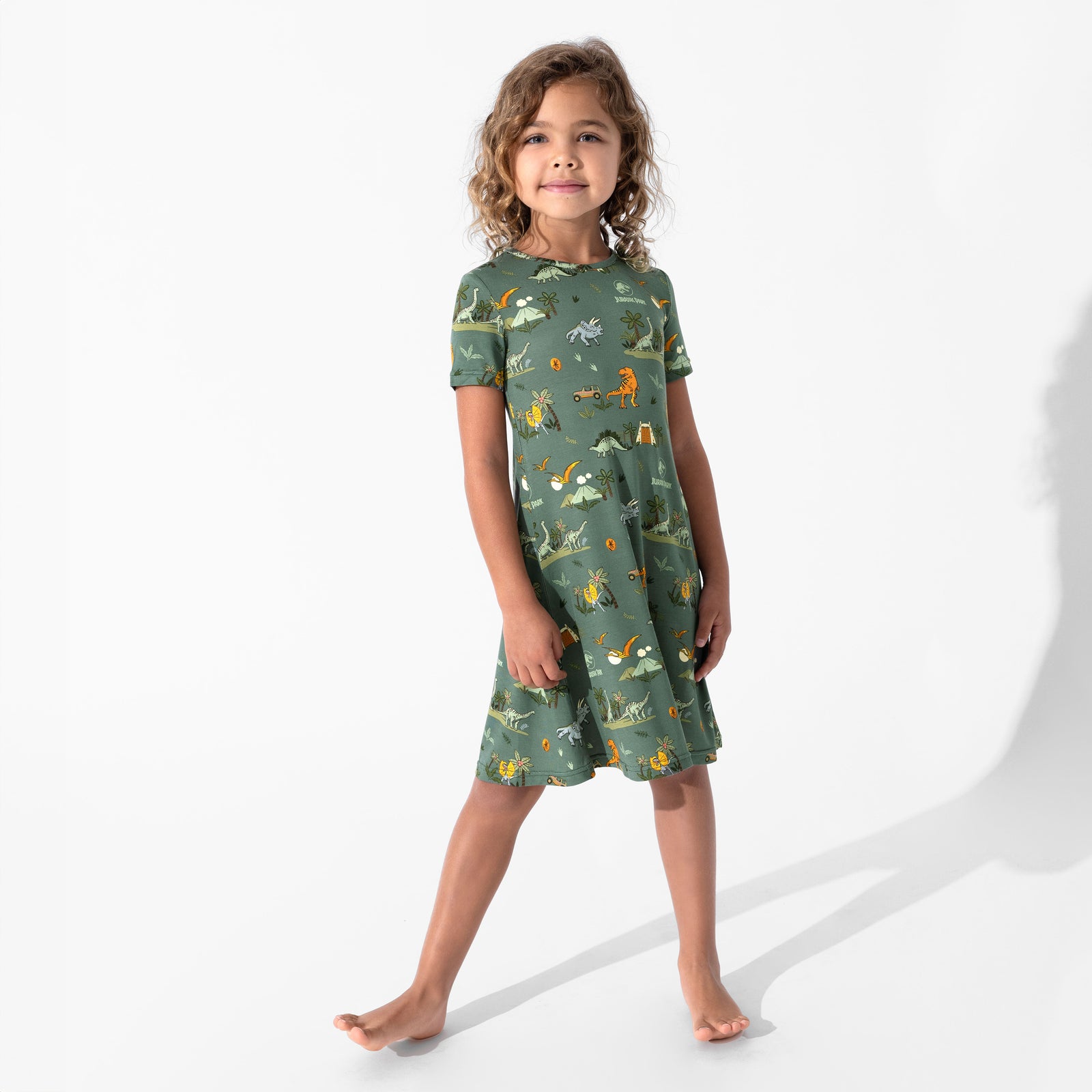 Bellabu Bear Girls' Jurassic Park: Safari Short Sleeve Dress - Jurassic Park: Safari Bellabu Bear Girls' Jurassic Park: Safari Short Sleeve Dress - Jurassic Park: Safari