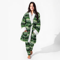 Minecraft Creeper Holiday Bamboo Adult Sherpa Bathrobe
