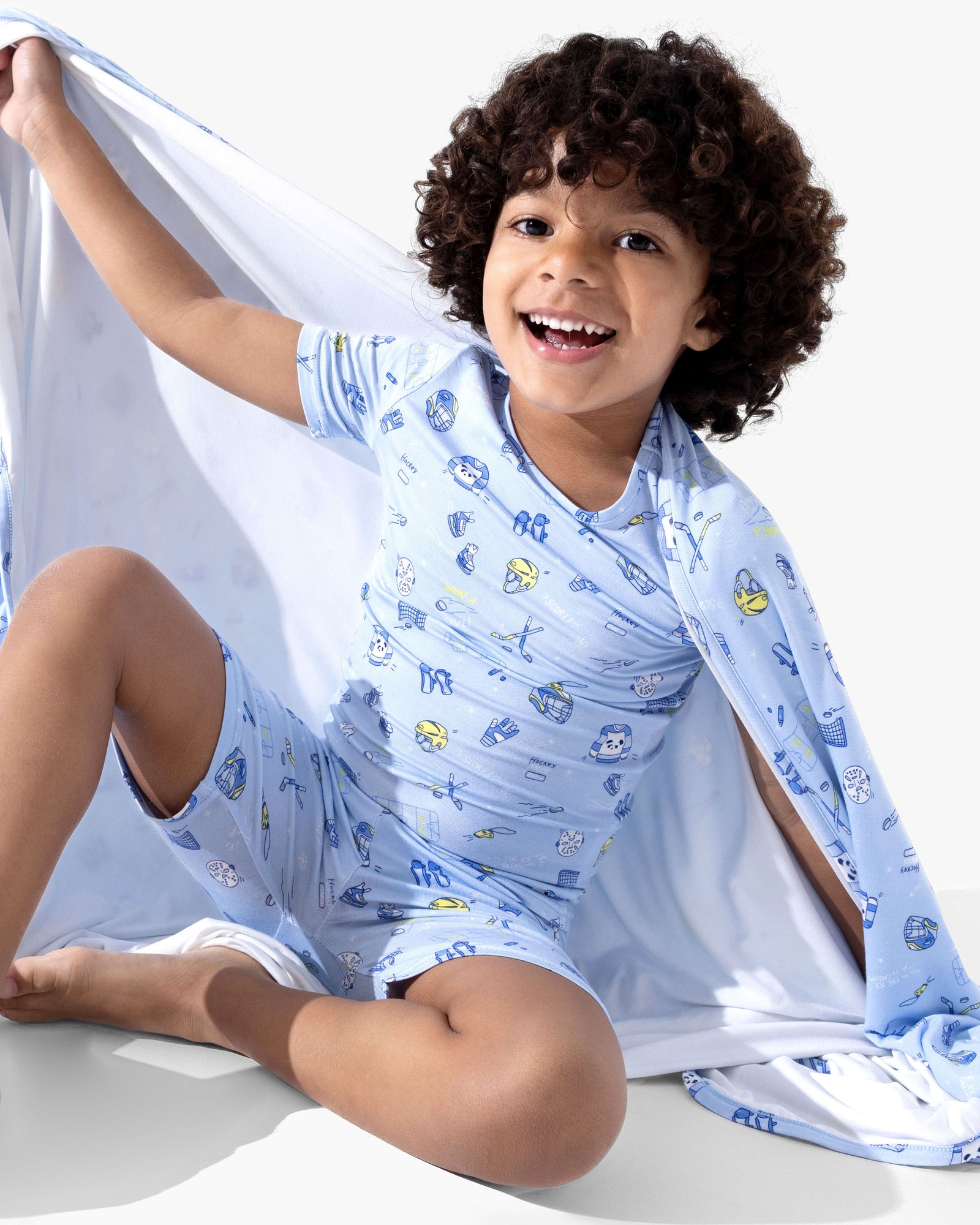 Hockey Bamboo Kids Pajama Short Set