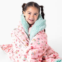 Candy Cane Lane Bamboo Sherpa Blanket