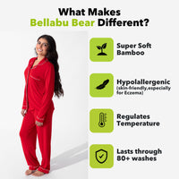 Winterberry Red Bamboo Women's Trim PJ Set