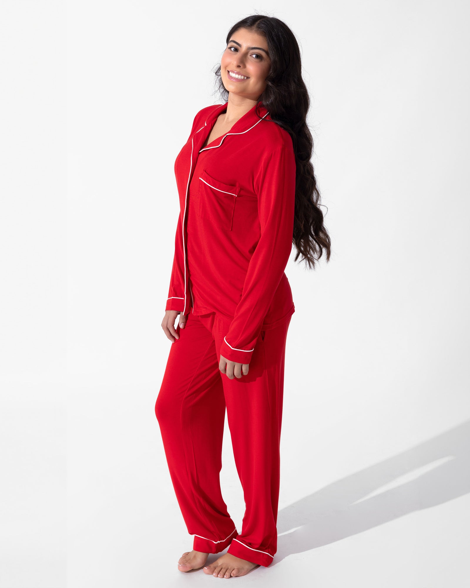 Winterberry Red Bamboo Women's Trim PJ Set