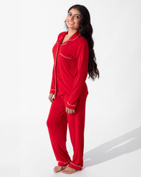 Winterberry Red Bamboo Women's Trim PJ Set