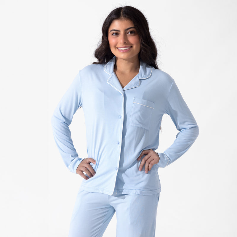 Sky Blue Bamboo Women's Pajama Set