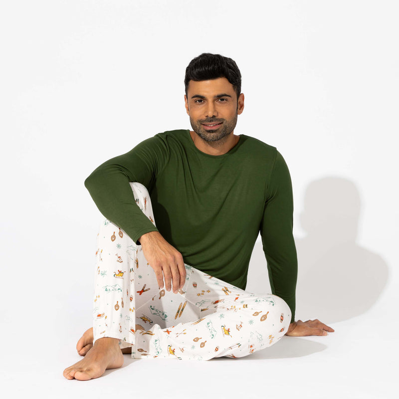 Vintage Holiday Bamboo Men's Pajama Set
