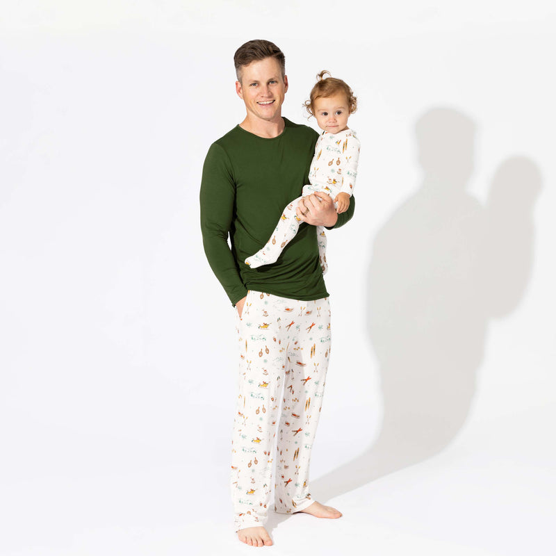 Vintage Holiday Bamboo Men's Pajama Set