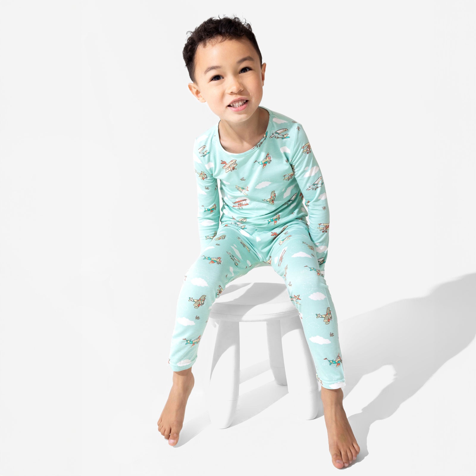 Vintage Airplanes Bamboo Kids Pajamas