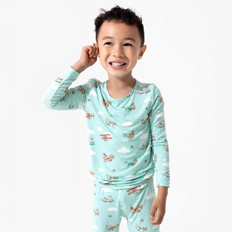 Vintage Airplanes Bamboo Kids Pajamas