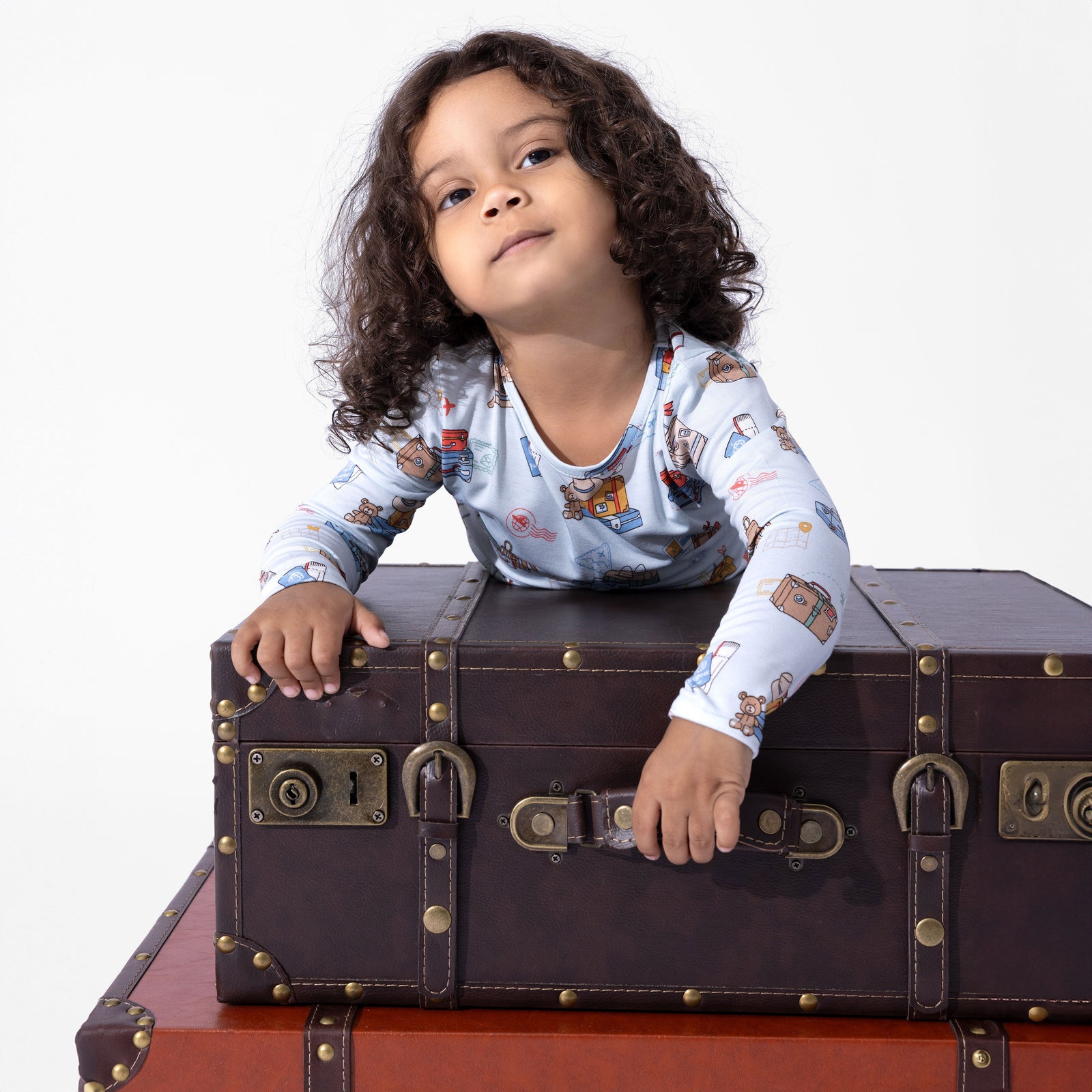 Vintage Suitcases Bamboo Kids Pajamas