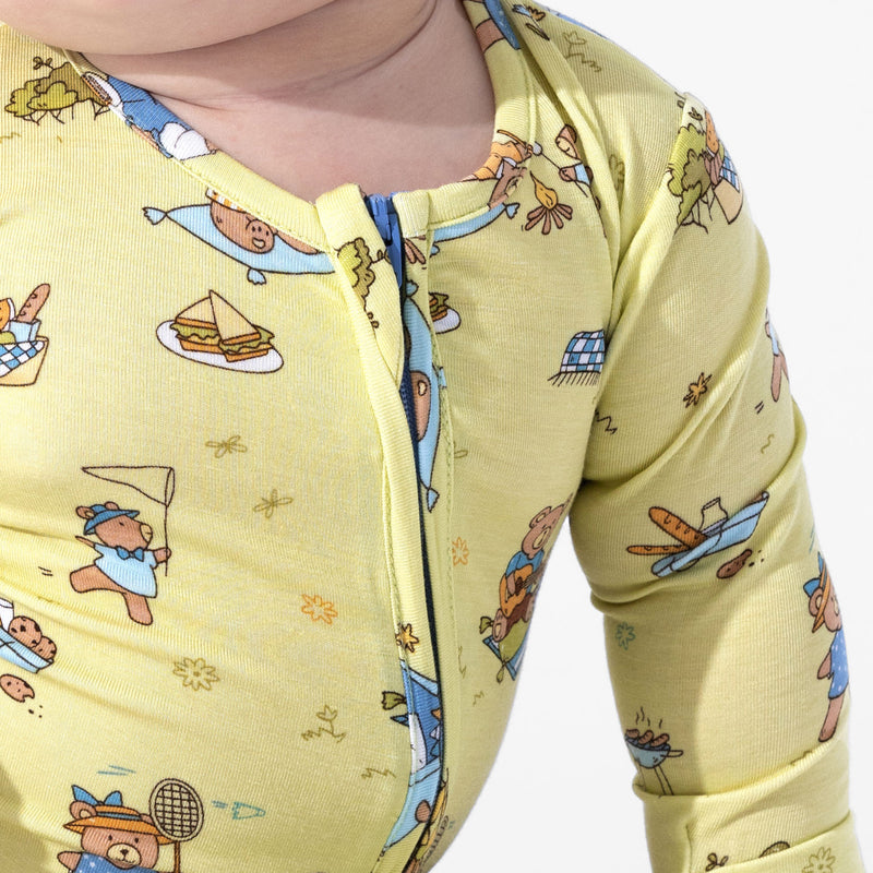 Teddy Bear Picnic Bamboo Convertible Footie