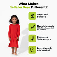 Winterberry Red Bamboo Girls' Long Sleeve Dress