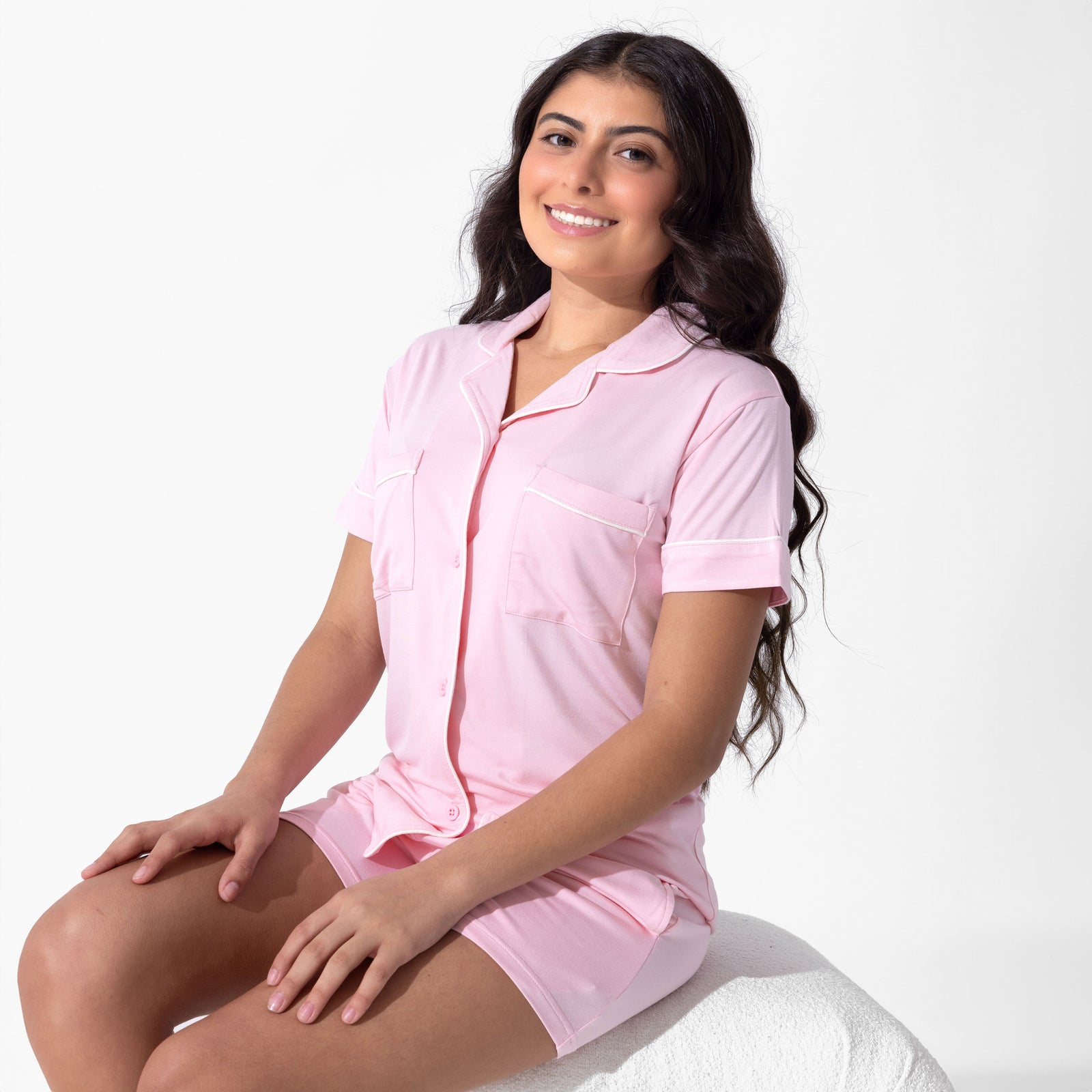 Blush Pink Bamboo Women's Pajama Short Set