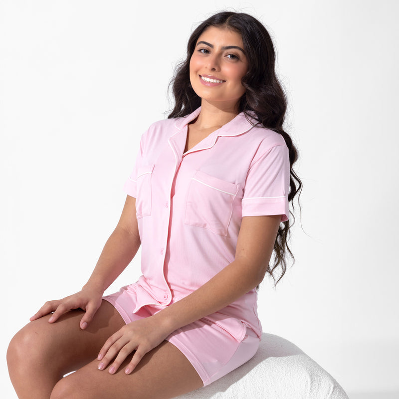 Blush Pink Bamboo Women's Pajama Short Set