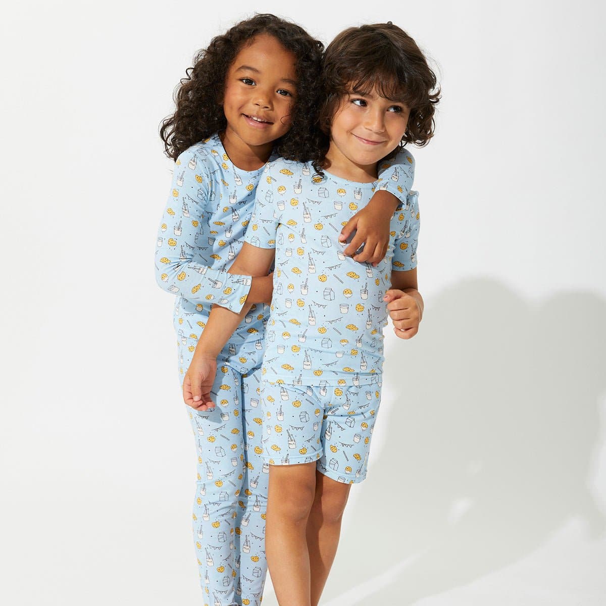 Sweet Dreams Guaranteed: Milk Cookies Blue Bamboo Kids Short Set