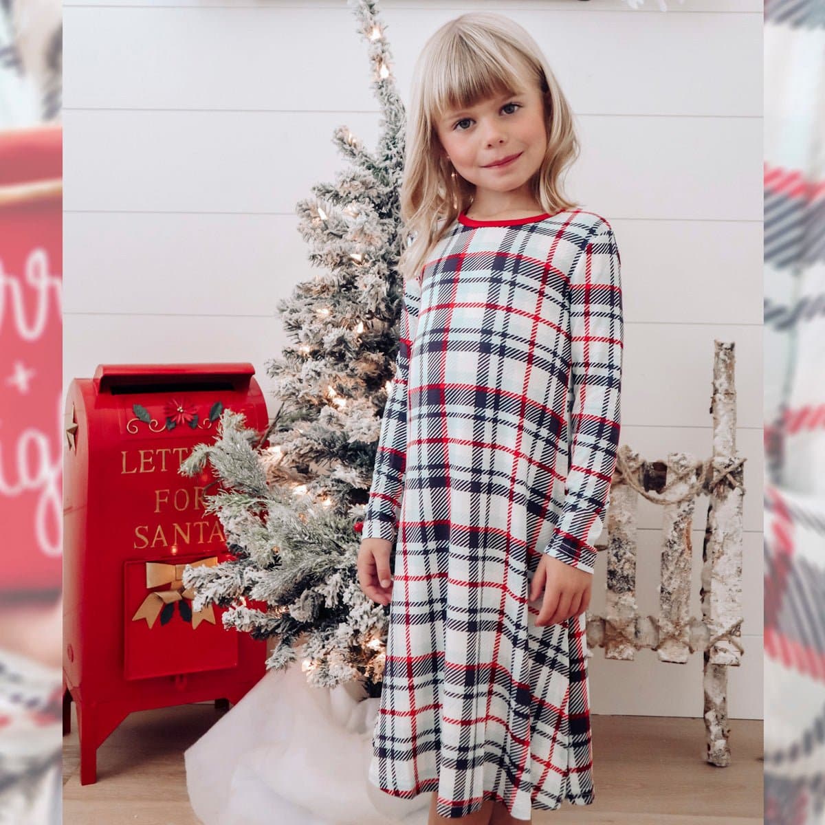 Twinkling Traditions: Original Holiday Plaid Bamboo Girls' Dress Twinkling Traditions: Original Holiday Plaid Bamboo Girls' Dress