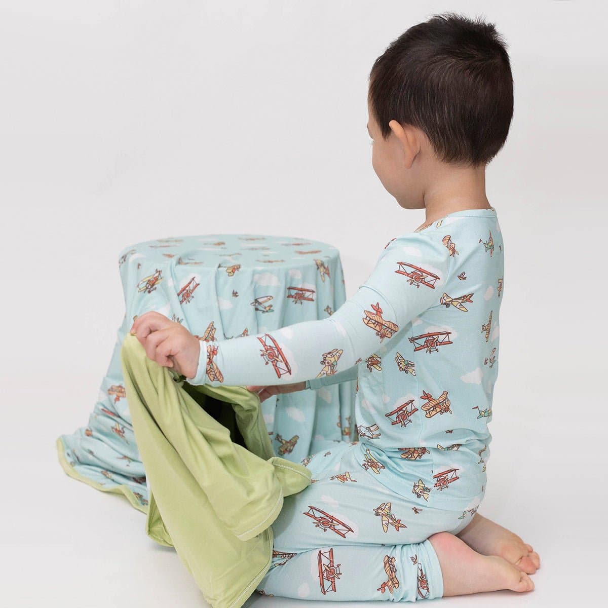 Vintage Airplanes Bamboo Blanket